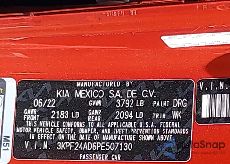 2023 Kia Forte Lxs z USA, uszkodzony, nr VIN 3KPF24AD6PE507130